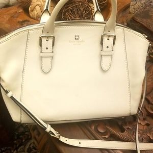 Kate Spade white leather satchel bag